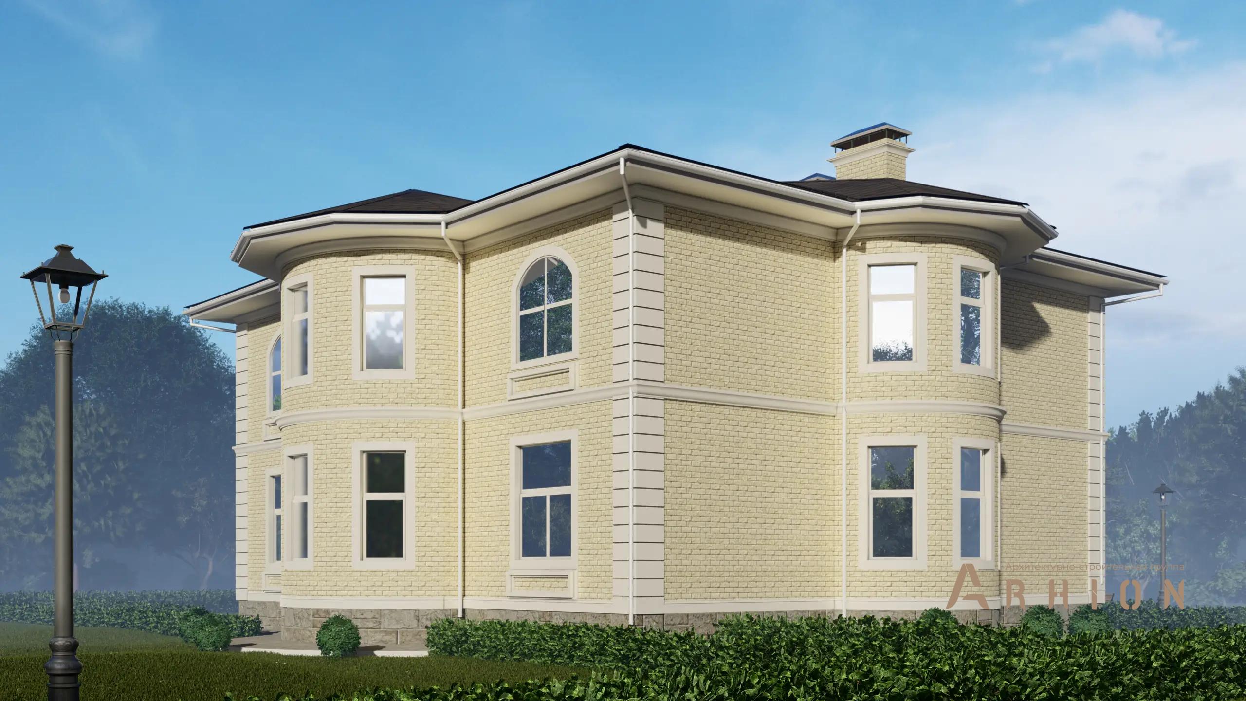 7. Проект двухэтажного дома в современном классическом стиле с четырехскатной, H-1302, площадью - 279 кв c терассой, балконом, эркером